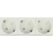 DeLOCK - Easy 45 - Steckdose - 2P - Typ F - mit Verschluss - 3 Steckdosen - 16 A - Wechselstrom 250 V - weiß, RAL 9003
