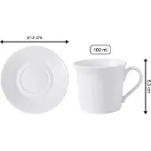 Villeroy & Boch Tasse "Espressotassen mit Untertassen Cellini 100 ml 6er Set weiß", weiß, B:2cm H:2cm Ø:12cm, Porzellan, Trinkgefäße, Tasse, Spülmaschinengeeignet, Mikrowellenfest