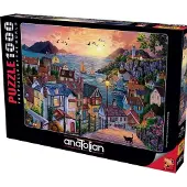 Perre/Anatolian ANATOLISCHES Puzzle Küstenstadt bei Sonnenuntergang 1000 Teile