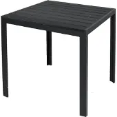 Mojawo Holzimitat Gartentisch Outdoortisch Esstisch Aluminium schwarz 80x80cm