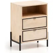 FineBuy Nachtkonsole FB96459 Massivholz Braun