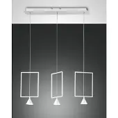 FABAS LUCE LED Pendelleuchte Sirio 2000x730mm 24W Warmweiß Weiß dimmbar