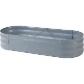 Casa.pro Pflanzbeet ‘Alfedena’ verzinkter Stahl oval 129 x 50 x 25 cm Anthrazit