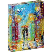 Enjoy Puzzle ENJOY-1431 - Rainy Romance in the City, Puzzle , 1000 Teile