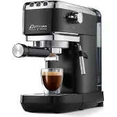 Tchibo Siebträger Espressomaschine "Lapressa" (15 bar, 980ml Wassertank), Pre-Infusion Technologie, mit 2-Tassen-Funktion und Milchschaumdüse, inkl. zwei doppelwandigen Sieben (Schwarz)