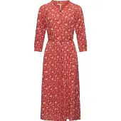 Ragwear Maxikleid "Meve" Ohne Taschen Leichtes Langarmkleid mit Blumenmuster
