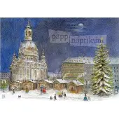 Pappnoptikum Adventskalender Dresden Frauenkirche – Weihnachtsmarkt-Motiv