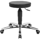 Topstar Laborhocker Tec 70, desinfektionsmittelbeständig, gepolstert, Hartbodenrollen, Ø 35 x H 390 – 520 mm, schwarz