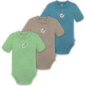 Normani 3er Set Baby Merino Kurzarmbody „Tihoi" - 9319