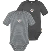Normani 2er Set Baby Merino Body Kurzarm „Tauranga" - 9293