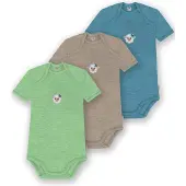 Normani 3er Set Baby Merino Body Kurzarm „Tauranga" - 9299