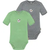 Normani 2er Set Baby Merino Body Kurzarm „Tauranga" - 9293
