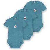 Normani 3er Set Baby Merino Body Kurzarm „Tauranga" - 9291