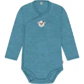 Normani Merino Baby-Body langärmeliger Wickelbody aus Merinowolle - 9341