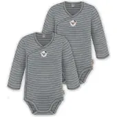 Normani 2er Pack Doppelpack Baby-Body Merino Wickelbody Bodysuit Langarm - 9343