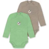 Normani 2er Pack Baby Merino Body Langarm „Auckland" - 9381