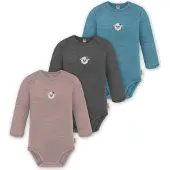 Normani 3er Pack Baby Merino Body Langarm „Auckland" - 9375