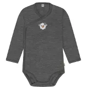 Normani Merino Baby-Body langärmeliger Wickelbody aus Merinowolle - 9341