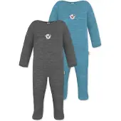 Normani 2er Pack MERINO Baby Merino Strampler „Levin" - 9413