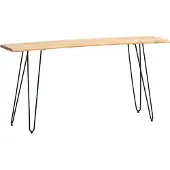 FineBuy Konsolentisch Anrichte 150 cm Ablagetisch Massivholz Baumkante Modern