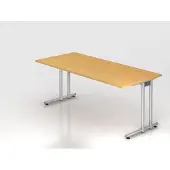 Hjh OFFICE PRO NANO 19 S - 180 x 80 Buche/Silber