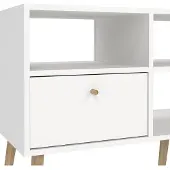 Ebuy24 Bodo TV Tisch 2 Schubladen, 4 Ablagen weiß.