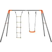 Kettler , Doppelschaukel "Combi" mit Strickleiter, grau / orange