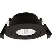 DOTLUX LED-Deckeneinbaulampe CIRCLEminidim, schwarz Ø 8,5 cm dimmbar, schwarz, für Badezimmer, Aluminium, Modern