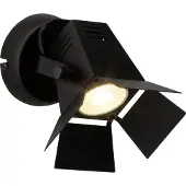 Brilliant schwarzer LED Wandstrahler mit warmweißem Licht MOVIE | Wandspot mit schwenkbarem Kopf | Leuchtmittel inklusive und wechselbar | Metall