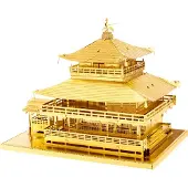 Fascinations MMS090G - Metal Earth 502577 - Kinkaku-ji (Goldenes Modell), lasergeschnittener 3D-Konstruktionsbausatz, 3 Metallplatinen, ab 14 Jahren