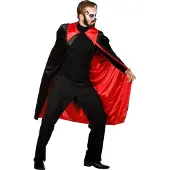 Coppens Schwarz-rotes Vampircape für Erwachsene