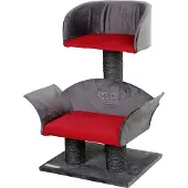 Kerbl Kratzbaum Lounge Deluxe Grau und Rot 81548