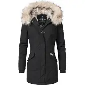 NAVAHOO Damen Winter Parka Cristal – Premium Kollektion mit Abnehmbarem Kunstfellkragen