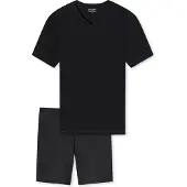 Schiesser Shorty "Uncover Nightwear" 2 tlg. V-Ausschnitt, Kurzarm, Kurze Hose, Reine Baumwolle, weich
