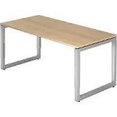 Hjh OFFICE PRO REGO 16 S - 160 x 80 Eiche/Silber höhenverstellbar