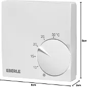 Eberle 131110151100 Polarweißer Raumregler extra flach, 5-30C, AC 230V, 1Öffner, 5 A. RTR-S 6121-1