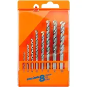 Projahn Steinbohrer-Set ECO, 8 Bohrer, je 1 x Ø 3-10 mm, für Maschinen mit 3-Backen-Bohrfutter, in Kunststoffkassette