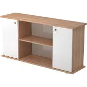 Hjh OFFICE PRO KAPA SB | Sideboard | mit Türen - mit Knauf Nussbaum/Weiß Sideboard