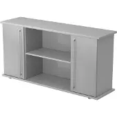 Hjh OFFICE PRO KAPA SB | Sideboard | mit Türen - Grau/Silber Sideboard Relinggriff Kunststoff