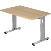 Hjh OFFICE PRO MEGA 12 S - 120 x 80 Eiche/Silber höhenverstellbar
