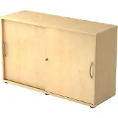 Hjh OFFICE PRO BETA 1752S - Ahorn 2 OH Schiebetürenschrank Bogengriff Metall