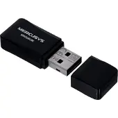 Mercusys MW300UM, Kabellos, USB, USB, Wi-Fi 4 (802.11n), 300 Mbit/s, Schwarz