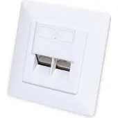 Intellinet 771900, 2 x RJ-45, STP, 250 MHz, 250 M, Weiß, Acrylnitril-Butadien-Styrol (ABS)