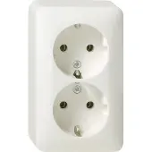 GIRA Giersiepen GIRA 078013 SCHUKO-Doppelsteckdose AP Reinweiß