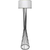 Opviq , Moderne Stehlampe aus 100% Metall, Höhe 155 cm, E27 Fassung (max. 40 W), weißer Stoffschirm (21 x 38 cm) | Elegantes, industrielles Design für jeden Raum.