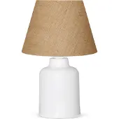Opviq , Hochwertige Tischlampe, Creme und Weiß, 31 cm hoch, Jutekappe (22 x 14 cm), 150 cm Kabel, E27 Fassung, Max 40 W | Rustikales Design für modernes Wohnen.