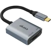 Akasa Kartenleser mit Dual-Funktion für USB 3.2 Gen1 Typ-C, Farbe Silber, Modell AK-CR-10BK