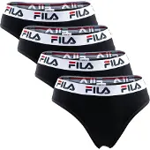 FILA Damen Brazilian Slip - 4er Pack, Logo-Bund, Cotton Stretch, einfarbig