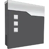 LCD Briefkasten mit Zeitungsfach graphit