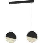 Eglo Hängelampe Mumbles, Esstisch Pendelleuchte 2-flammig, elegante Esszimmerlampe aus Metall in Schwarz und Gold, Hängeleuchte mit E27 Fassung